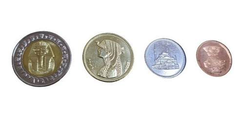 Egipto - Set 4 Monedas / 1 Libra / 5 10 50 Piastres