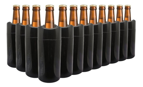 Porta Garrafa Térmico C/ Isopor Camisinha Cerveja 600ml 12un Cor Preto