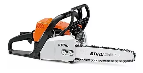 STIHL - Recomendada para atividades de corte de lenha, poda, serviços leves  e uso ocasional em pequenas propriedades, a motosserra STIHL MS 170 possui  elementos que facilitam a operação, além do desenho