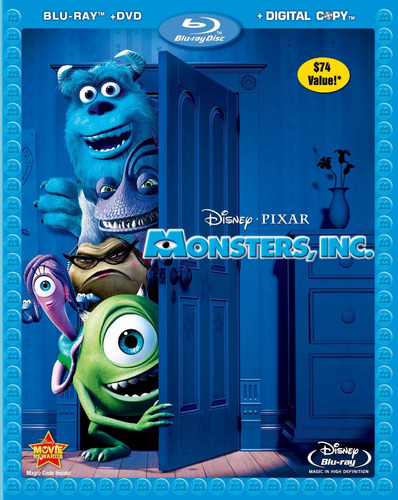 Blu Ray Monster Inc. + Dvd (4 Discos) Slip Cover