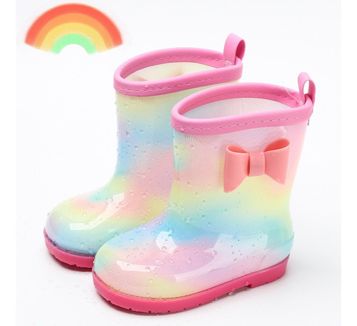 Botas De Lluvia De Antideslizantes Con Lazo Para Niños [u]