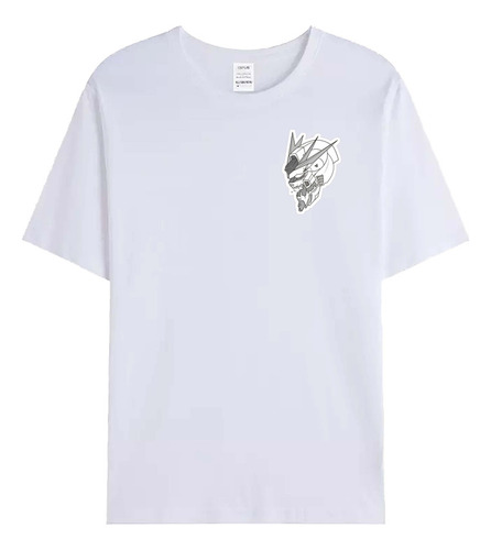 Remera Blanca De Algodón Logo Evangelion R29