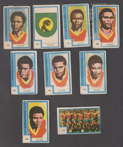 Mundial Futbol 1974 Zaire (congo) 9 Tarjetas Unicas Uruguay