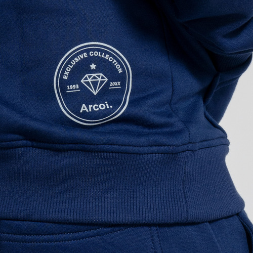 Conjunto Buzo De Algodón Polera Y Jogger Azul Acero