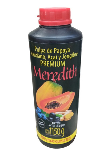 Pulpa De Fruta De Papaya Meredith Premium  De 1150g Pack 3u