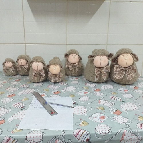 Imagem 6 de 6 de 7 Carneirinhos Em Tecido Tipo Lã De Carneiro