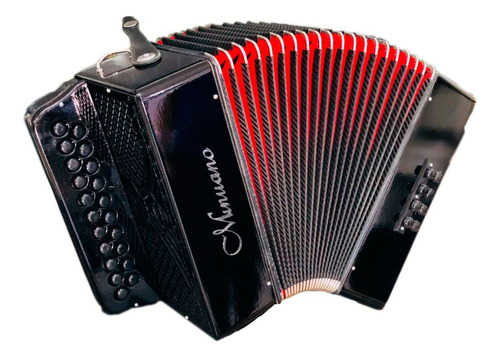 Acordeon 8 Baixos Minuano 8/21 All Black ( Gaita De Botão )