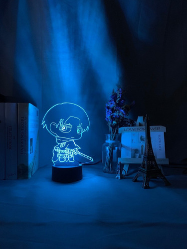 Figura De Levi Ackerman Chibi En 3d Night Light Attack On Ti