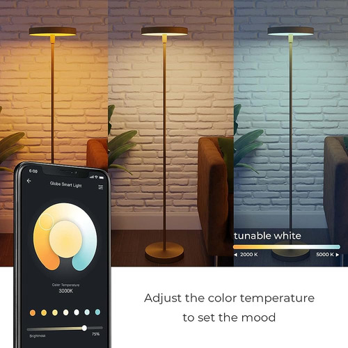 Globe Electric 65539 Wi-fi Smart 63 Lámpara De Pie, Latón M