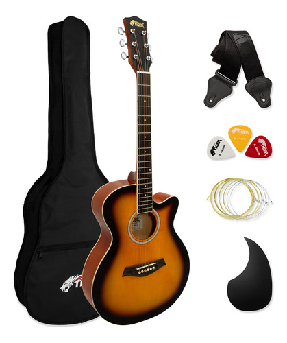 Tigre Guitarra Acustica Derecha Sunburst Tamaño Completo