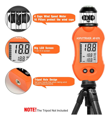 Anemometro Para Medir Velocidad Del Viento Temperatura