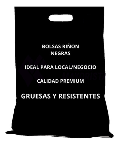 100 Bolsas Riñón Negras 40x50 Resistentes Calidad Premium