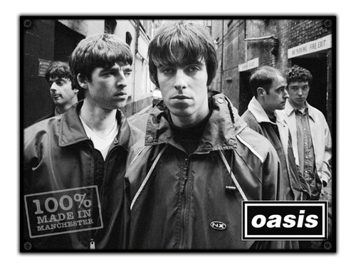 #1023 - Cuadro Vintage - Oasis Brit Pop Rock Poster No Chapa