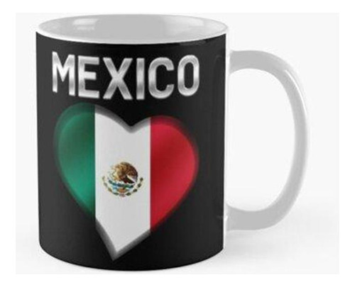 Taza México - Bandera Mexicana Corazón Y Texto - Metálico Ca