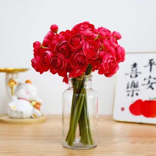 Peonías Flores Artificiales De Seda,24 Ramos De Peonías