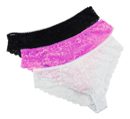 Pack De Tres Panties Encaje Lili Pink