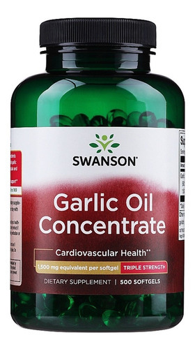 Swanson Garlic Oil - Dietary Supplement  500 Softgels Sabor Sin Sabor