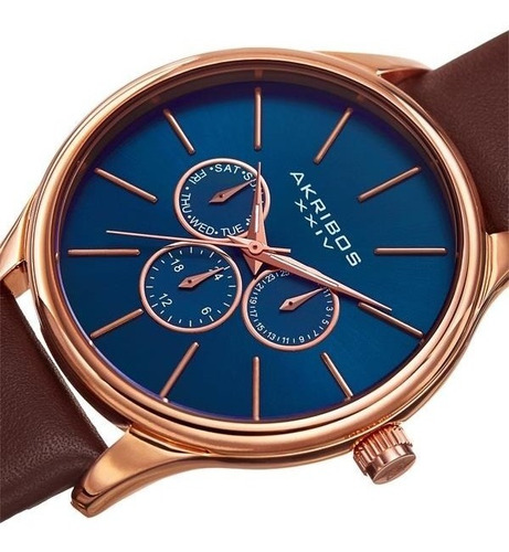 Reloj Akribos Xxiv Para Hombre Ak870rgbu Tablero Color Azul