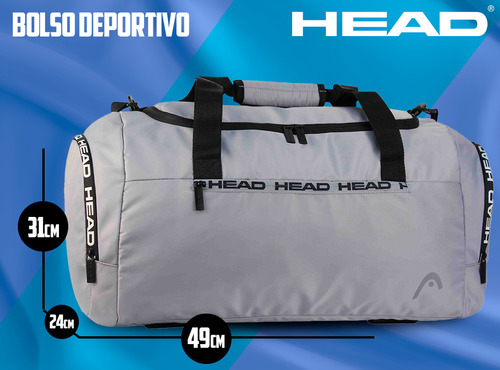 Imagen 2 de 10 de Bolso Head Gimnasio Deportivo Urbano Reforzado Tira Llavero