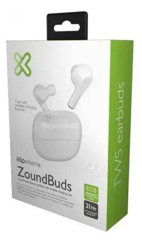 Fones De Ouvido Tws Klip Xtreme Zoundbuds Kte-250 Sem Fio Cor Branco