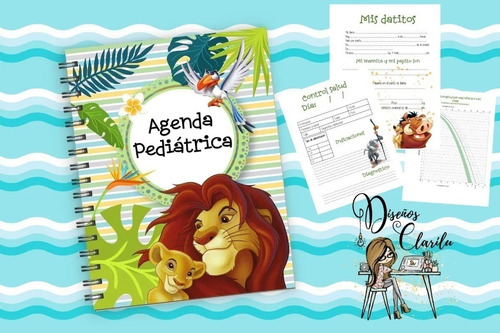 Imagen 6 de 9 de Kit Imprimible Agenda Cuaderno Pediátrico Editable 8 Agendas