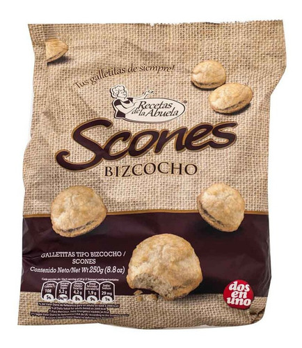 Galletas Holanda Scones Dos En Uno 250gr(2unidad)-super