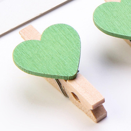 5 X 30 Unids Mini Corazón Lindo Clavijas De Madera Clips