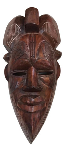 Máscara Africana Tikar Em Madeira Decorativa