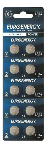 10 X Euroenergy Lr44 A76 Ag13 1.5v P/ Luces, Calculadoras