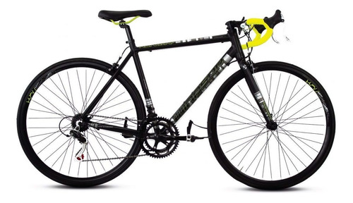 Bicicleta Ruta Mercurio Renzzo R700 Negro Mate/amarillo Neón