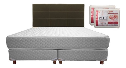 Combo Sommier Foam Piero 190 X 160 + Respaldo Y 2 Almohadas