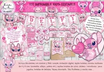 Comprar Kit Imprimible Candy Bar Angel Novia De Stitch 100% Editable