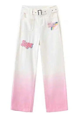 Jeans Harajuku Kawaii Para Mujer, Rosa, Japoneses, Y2k, Boni