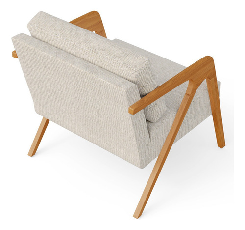 Kit 4 Poltronas Decorativa Sala Estar Pietra Linho Champanhe Desenho Do Tecido Liso