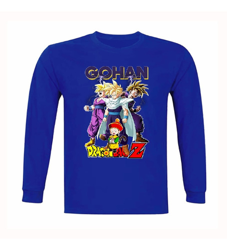 Poleras Gohan, Dragón Ball Z, Manga Larga, 100% Algodón 