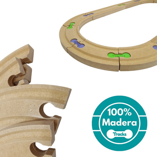Imagen 4 de 8 de Tracks Pistas Pack 46 Tramos De Madera + Cochera