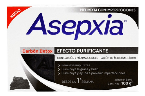 Asepxia Jabón Carbón Detox X 100g