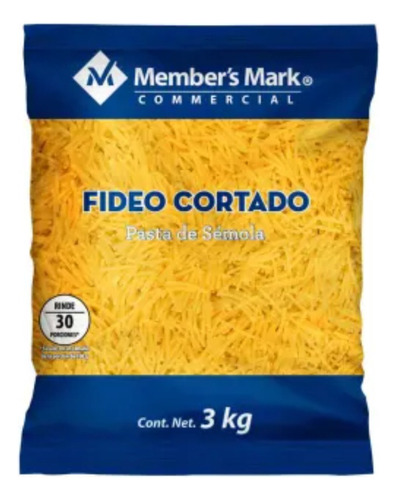 2 Pza Pasta Member's Mark Fideo Cortado 3 Kg
