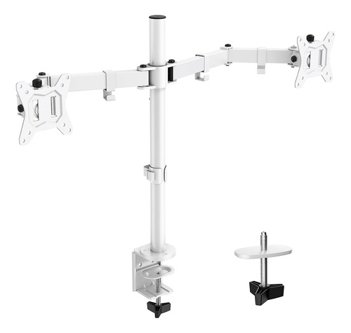 Soporte Doble Monitor Para Mesa Hasta 14-27  2 Brazos Blanco