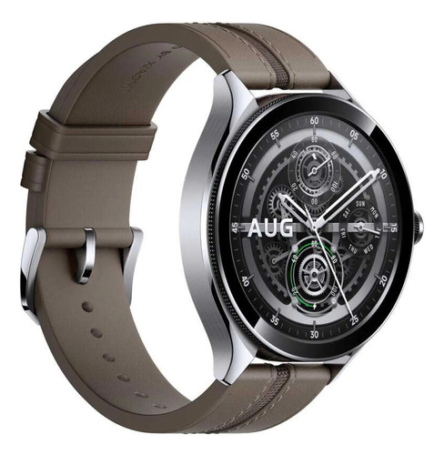 Xiaomi Watch 2 Pro Lte Esim Caixa Prata Pulseira Marrom Bisel Prata Desenho Da Pulseira Couro