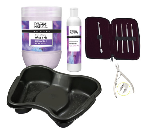 Kit Pedicure Bisturi Alicate Desencravador Bacia  Hidratante