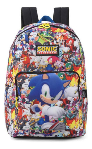 Mochila Sonic 2024 Escolar 45cm - 21 Litros Poliéster