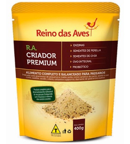 Ração Para Pássaros R.a Criador Premium 400g Reino Das Aves