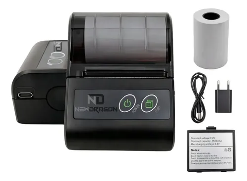 Mini Impressora Térmica Bluetooth 58mm Newdragon Portátil Para Cu...