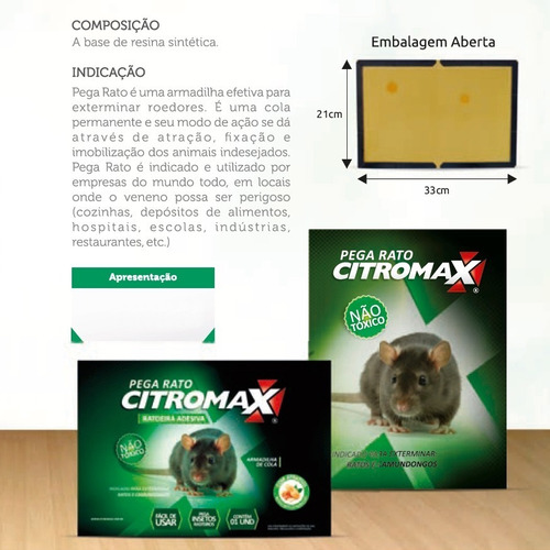 Ratoeira Adesiva Cartela Pega Rato Camundongo - 48un