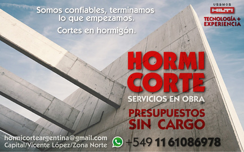 Imagen 1 de 5 de Corte Y Perforacion De Hormigon Servicio En Obras Nuevas