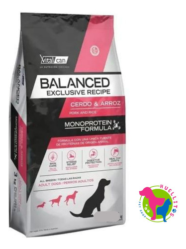 Vitalcan Balanced Perro Adulto Cerdo Exclusive Recipe  X3kg