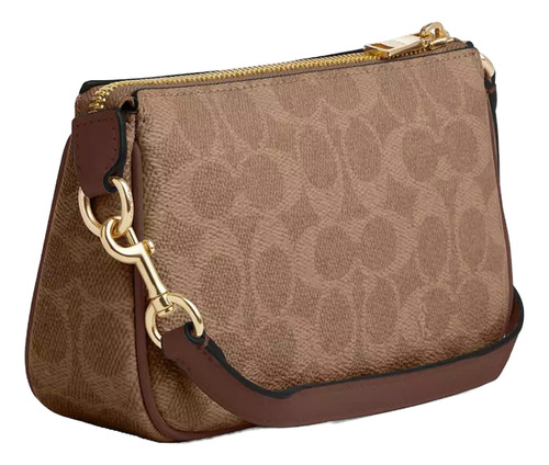 Bolsa De Mano Coach Signature Canvas Color Tan/brown