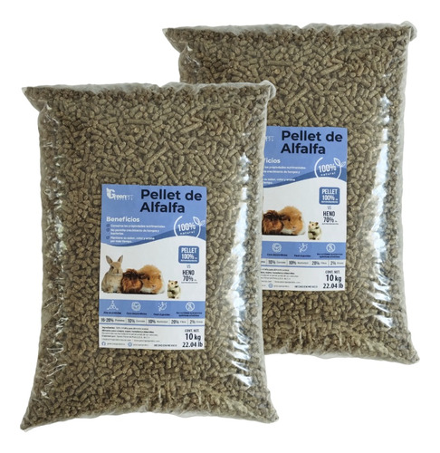 Pellet De Alfalfa Cuyo, Conejo, Hamster 20kg Greenpetpellets