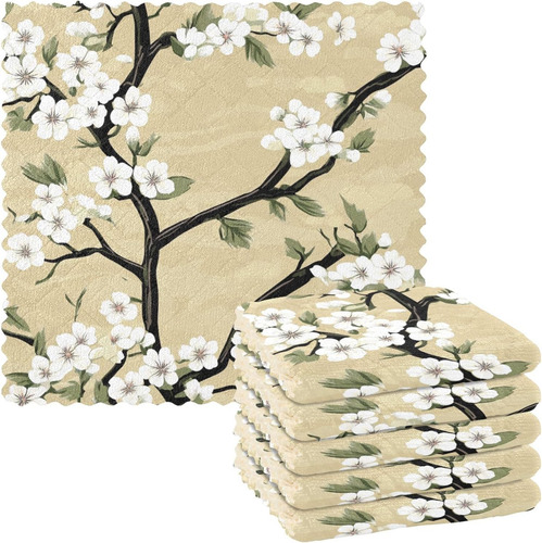 Toallas De Cocina Con Flores De Cereza, 11x11 Pulgadas, Pack